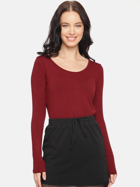 

CODE by Lifestyle Women Maroon Solid Styled Back Top