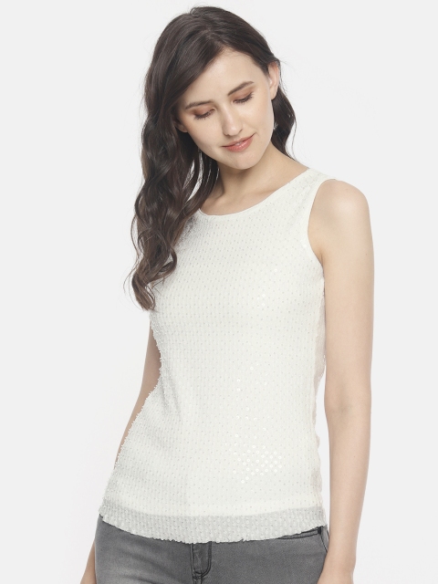 

CODE by Lifestyle Women Off-White Embellished Top