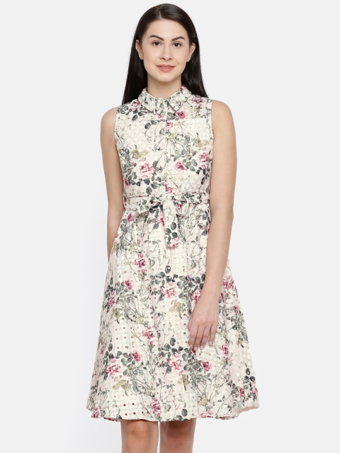 

CODE by Lifestyle Women Off-White Printed Shirt Dress