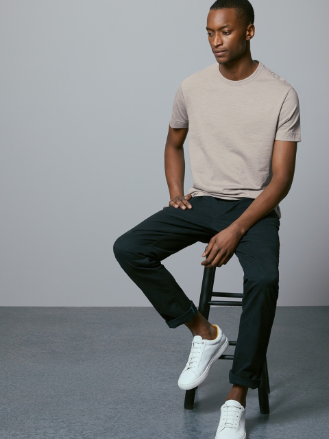 

Marks & Spencer Men Beige Solid Round Neck T-shirt