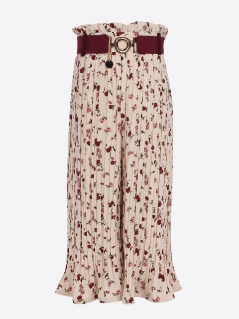 

CUTECUMBER Girls Black & Red Smart Regular Fit Printed Culottes