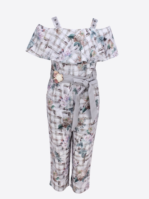 

CUTECUMBER Grey Printed Culotte Jumpsuit