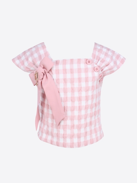 

CUTECUMBER Girls White Checked Top