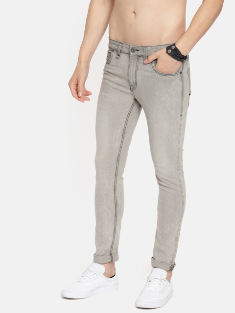 

The Roadster Lifestyle Co Men Grey Skinny Fit Mid-Rise Clean Look Stretchable Jeans