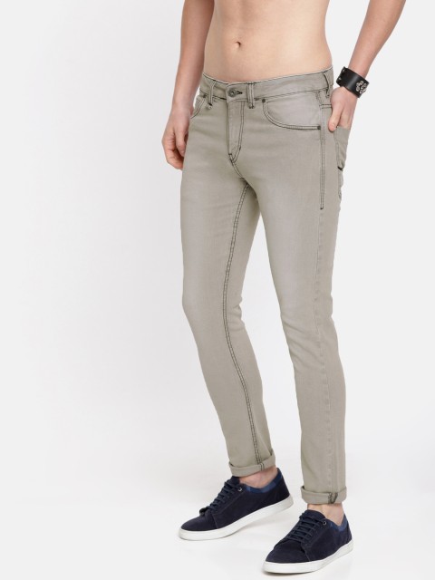 

The Roadster Lifestyle Co Men Grey Skinny Fit Mid-Rise Clean Look Stretchable Jeans