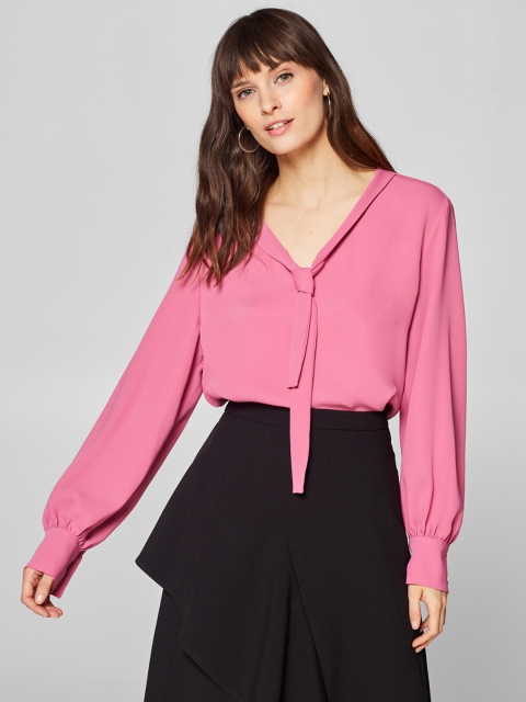 

ESPRIT Women Pink Solid Top