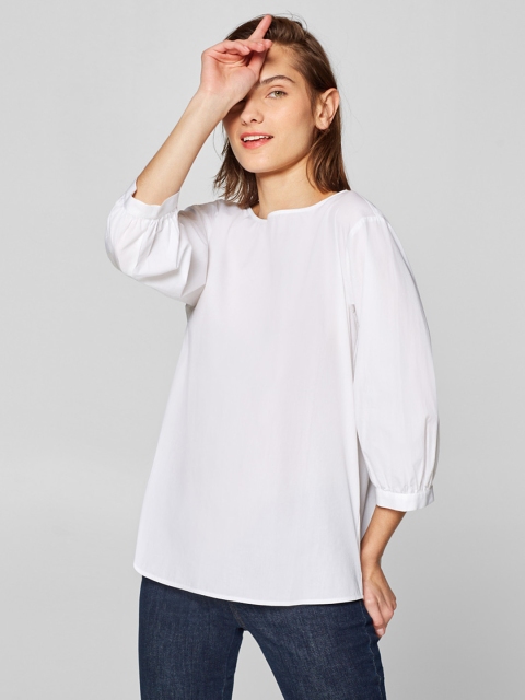 

ESPRIT Women White Solid Top