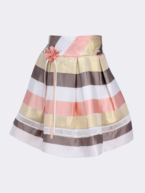 

CUTECUMBER Girls Multicoloured Striped A-Line Skirt, Multi