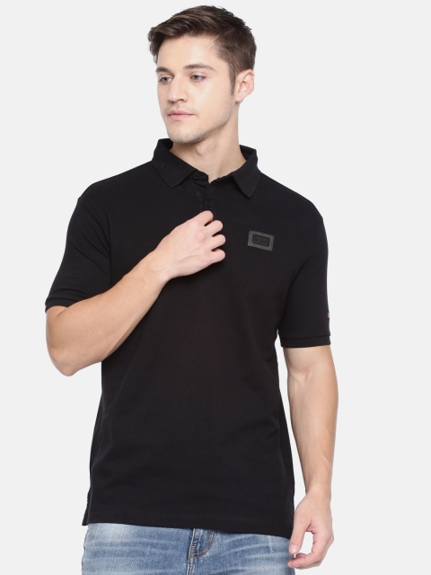

Being Human Clothing Men Black Solid Polo T-shirt