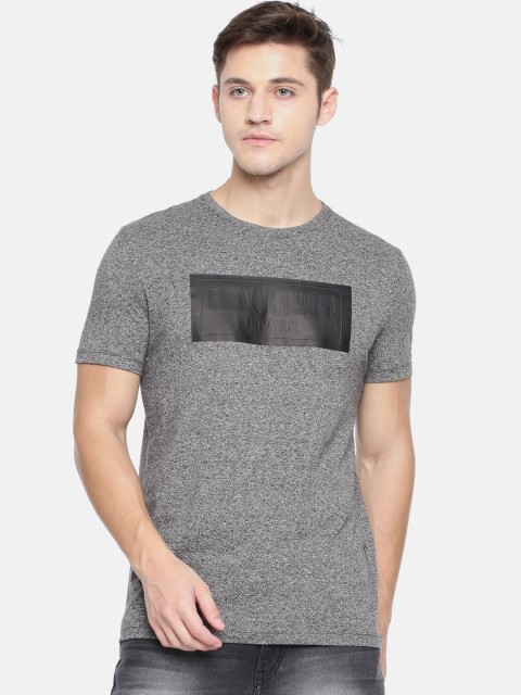 

Being Human Clothing Men Charcoal Solid Round Neck T-shirt