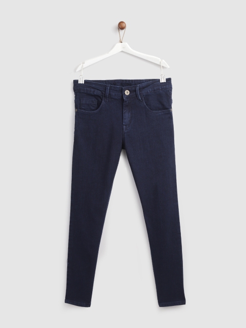 

YK Boys Navy Blue Regular Fit Mid-Rise Clean Look Stretchable Jeans