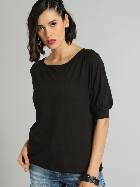 

The Roadster Lifestyle Co Women Black Solid Top