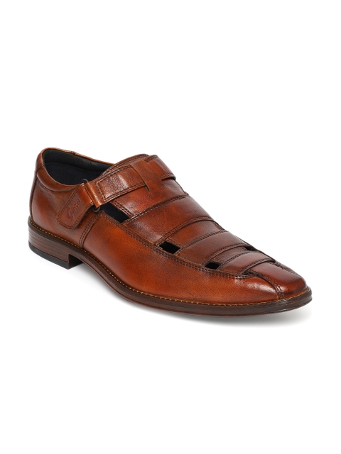 

GABICCI Men Tan Brown Leather Shoe-Style Sandals