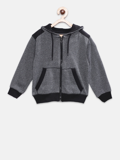 

TONYBOY Boys Grey Solid Hooded Sweatshirt