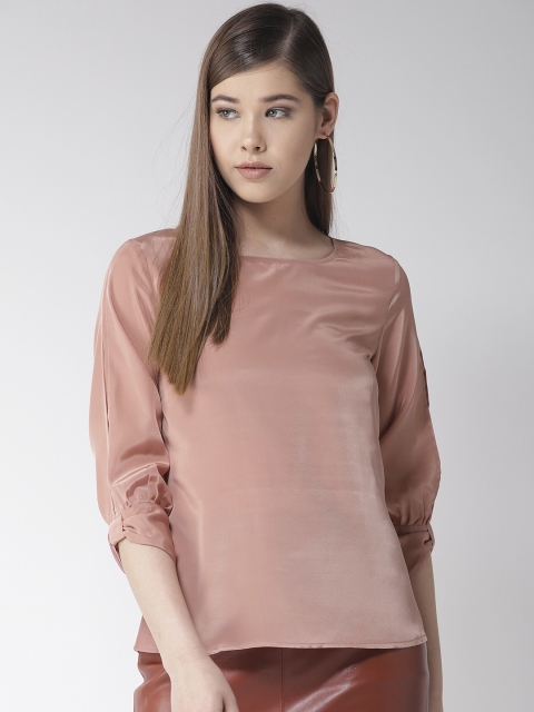 

MISH Women Taupe Satin Finish Solid Top