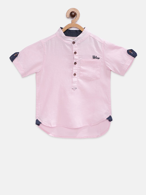 

TONYBOY Pink Regular Fit Solid Casual Shirt