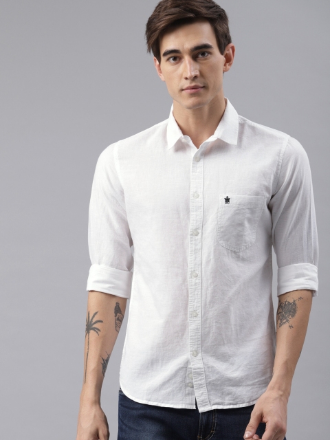 

French Connection Men White Regular Fit Solid Casual Shirt