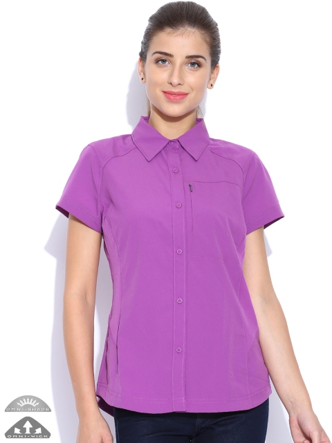 

Columbia Lavender Silver Ridge Self-Checked UV Protect Hiking & Trekking Outdoor Shirt