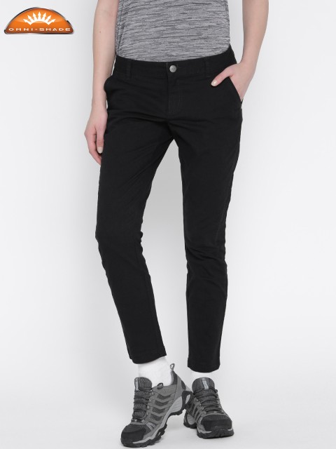 

Columbia Women Black Solid Original Oasis UV Protect Outdoor Skinny Fit Track Pants