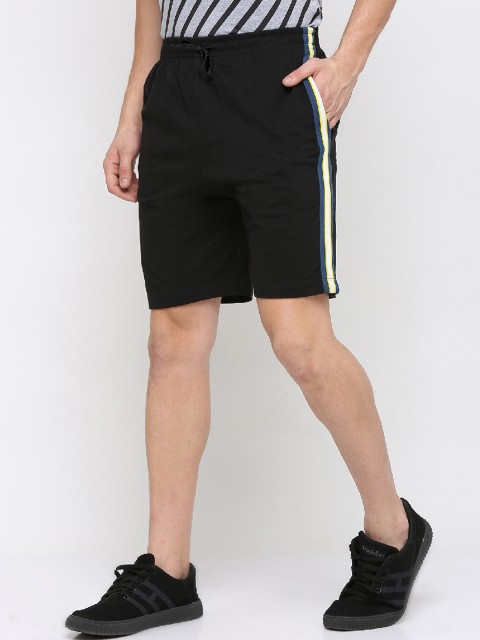

Maniac Men Black Solid Slim Fit Regular Shorts