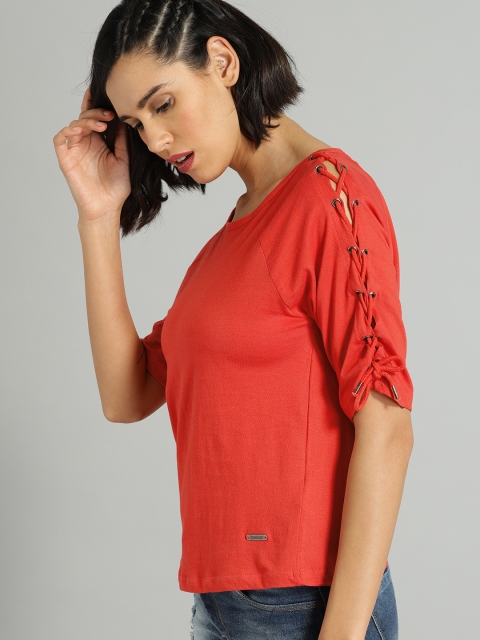 

Roadster Women Red Solid Top