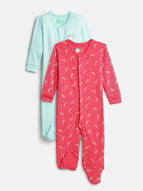 

YK Infant Girls Pack of 2 Sleepsuits, Pink