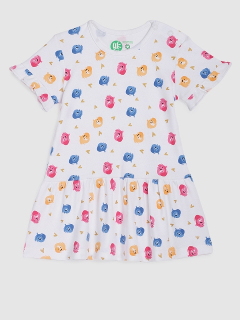 

YK Infant Girls Multicoloured Printed A-Line Dress, Multi