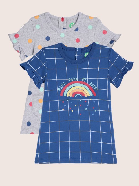

YK Infant Girls Pack of 2 T-shirt Dresses, Blue