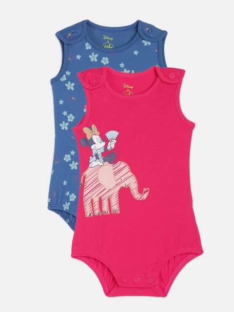 

YK Disney Infant Girls Pack of 2 Printed Rompers, Pink
