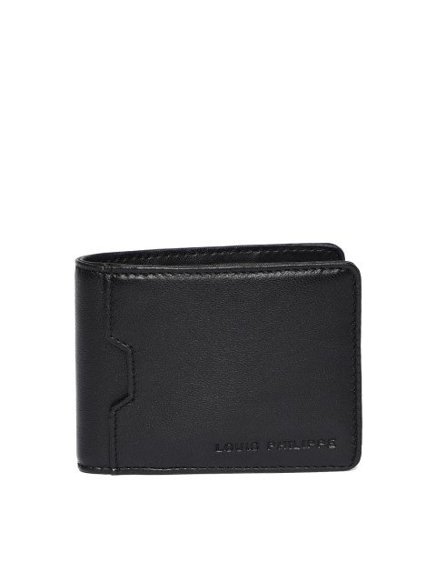 

Louis Philippe Men Black Solid Two Fold Wallet