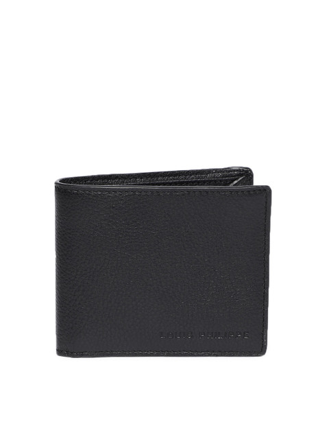

Louis Philippe Men Black Solid Two Fold Leather Wallet