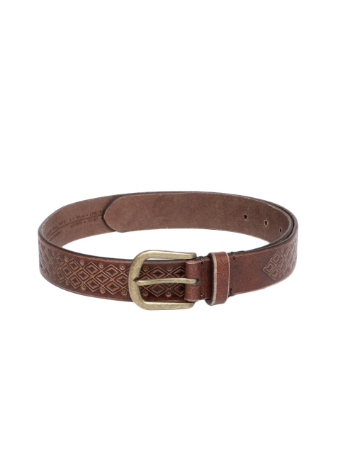 

Louis Philippe Men Brown Textured Leather Belt