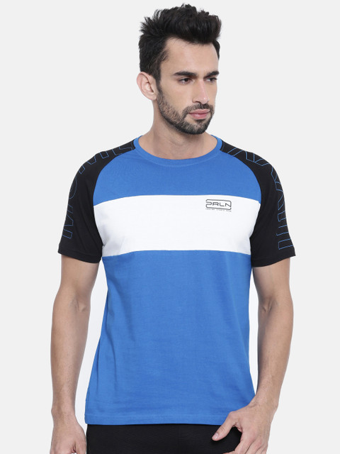

Proline Active Men Blue & White Colourblocked Round Neck T-shirt