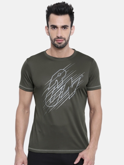 

Proline Active Men Olive Green Printed Round Neck Pro-Dry T-shirt