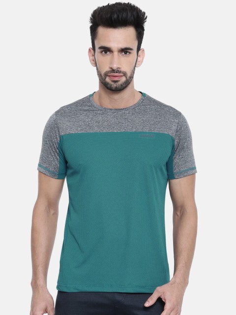 

Proline Active Men Teal Colourblocked Round Neck T-shirt