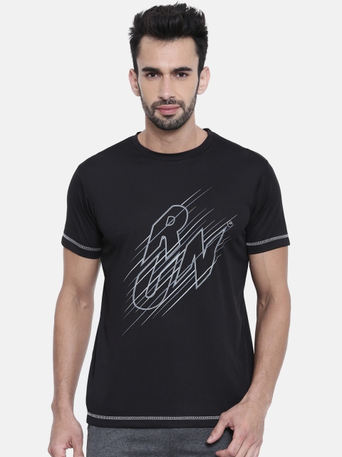 

Proline Active Men Black Pro-Dry Printed Round Neck T-shirt