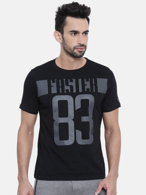 

Proline Active Men Black Printed Round Neck Pure Cotton T-shirt