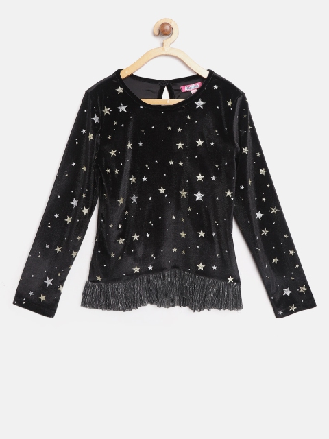 

Natilene Girls Black Printed Top