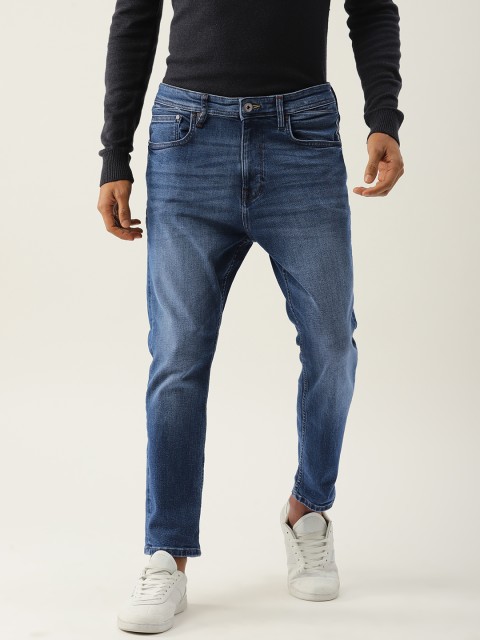 

ESPRIT Men Blue Slim Tapered Fit Mid-Rise Clean Look Stretchable Cropped Jeans