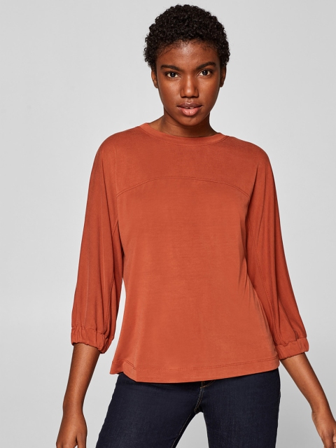 

ESPRIT Women Rust Brown Solid Top
