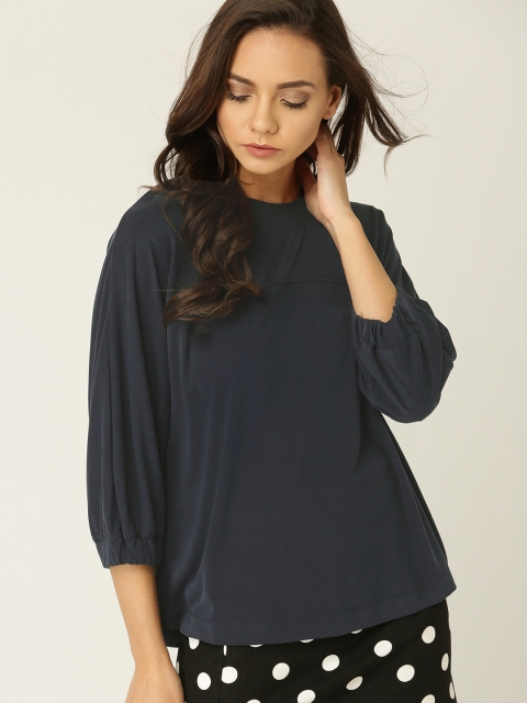 

ESPRIT Women Navy Blue Solid Top
