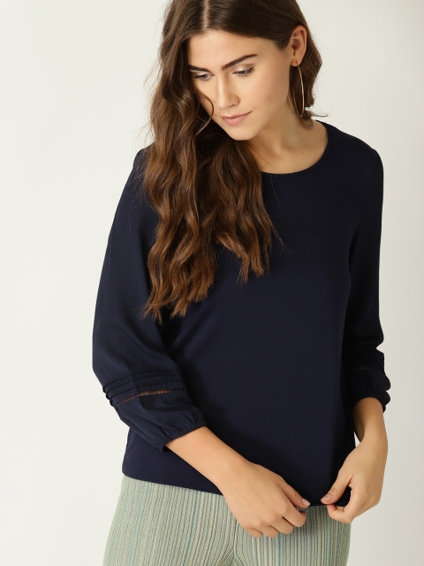 

ESPRIT Women Navy Blue Solid Top