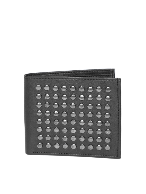 

BAD HABIT Unisex Black Studded Two Fold Wallet