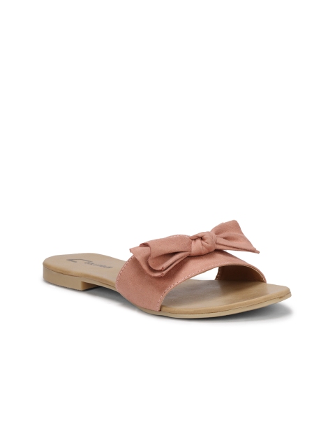 

Columbus Women Pink Solid Synthetic Suede Open Toe Flats