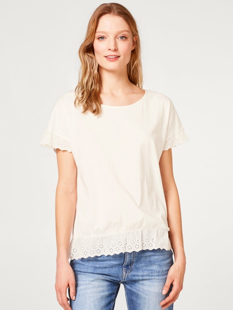 

ESPRIT Women White Solid Top