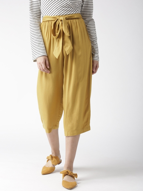 

MIWAY Women Yellow Regular Fit Solid Culottes