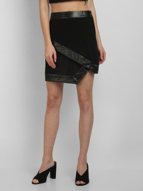 

LA LOFT Women Black Solid Pencil Skirt
