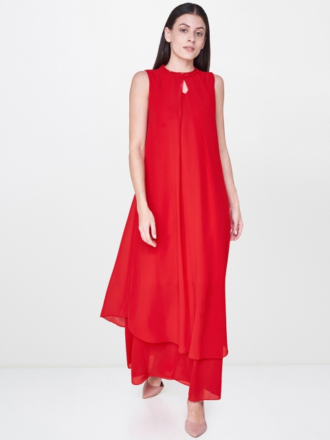 

AND Women Red A-Line Dress