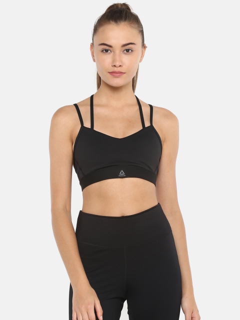 

Reebok Women Black Solid Hero Strappy Padded Workout Bra DU4449