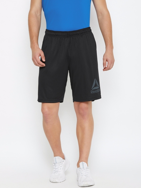 

Reebok Men Black Solid US Stretch Knit Training Shorts